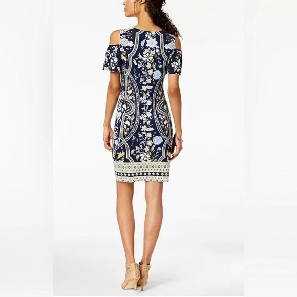 JM Collection Printed Cold-Shoulder Dress - Picture 2 of 8